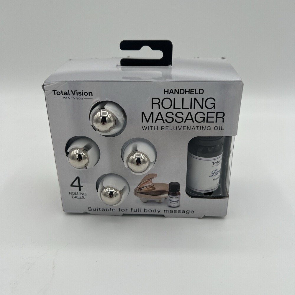 Total Vision Handheld Rolling Massager with Rejuvenating Lavender Oil - New‎